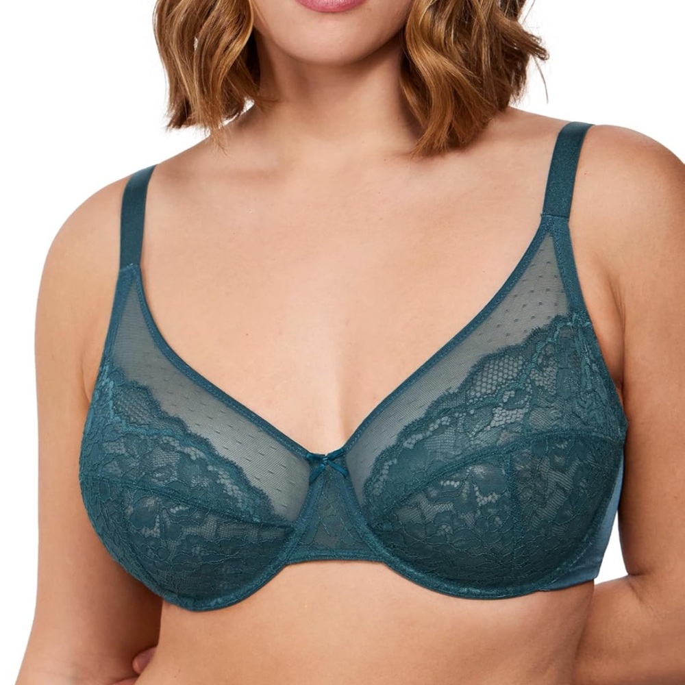 HSIA 38H Dark Teal Lace Bra